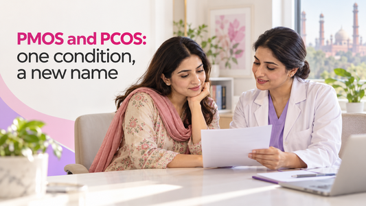 Pakistani woman discussing the new PMOS name for PCOS with a clinician.