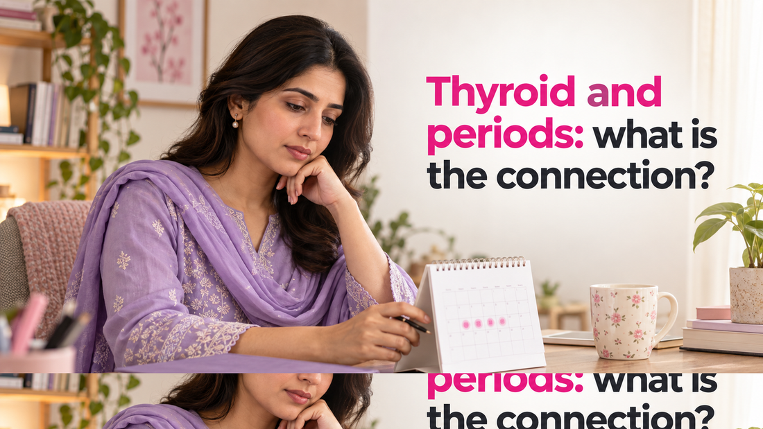 Pakistani woman reviewing a calendar while reading about thyroid and menstrual health
