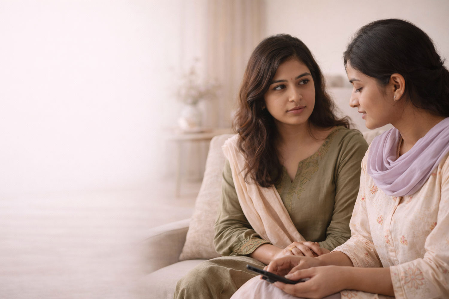 Pakistani women supporting each other through shared experiences of hormonal and reproductive health with FemFit